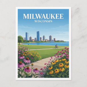 Veterans Park and Milwaukee Lakefront Skyline Postcard