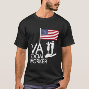 Veterans Saluting The Flag Supported By Va Social T-Shirt
