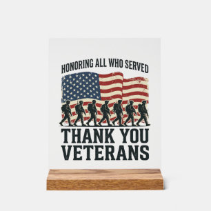 Veterans Thank You Patriotic Military Flag Shirt D Acrylic Sign