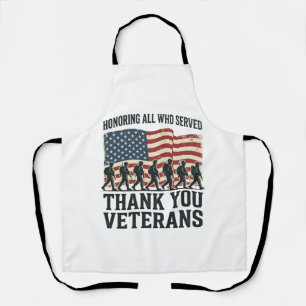 Veterans Thank You Patriotic Military Flag Shirt D Apron