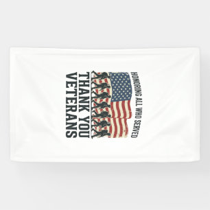 Veterans Thank You Patriotic Military Flag Shirt D Banner