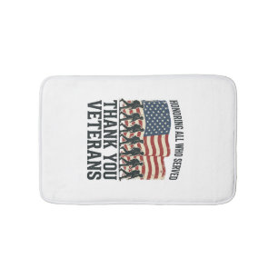 Veterans Thank You Patriotic Military Flag Shirt D Bath Mat