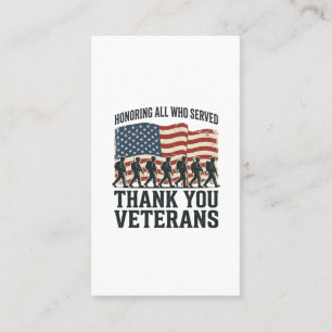 Veterans Thank You Patriotic Military Flag Shirt D Business Card