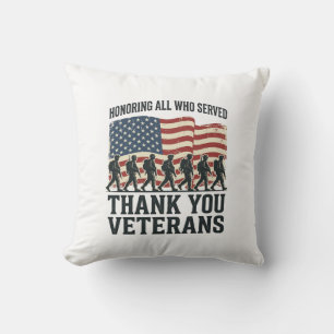 Veterans Thank You Patriotic Military Flag Shirt D Cushion