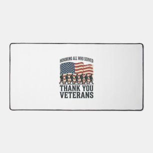 Veterans Thank You Patriotic Military Flag Shirt D Desk Mat
