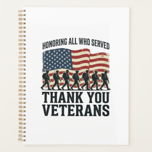 Veterans Thank You Patriotic Military Flag Shirt D Planner