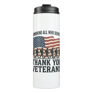Veterans Thank You Patriotic Military Flag Shirt D Thermal Tumbler