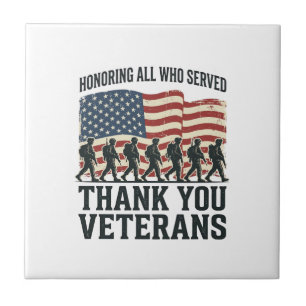 Veterans Thank You Patriotic Military Flag Shirt D Tile