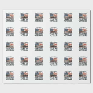 Veterans Thank You Patriotic Military Flag Shirt D Wrapping Paper