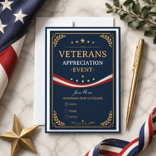 Veterans Thank You   Patriotic Military party Invitation