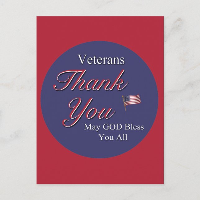 Veterans, Thank You, Postcard (Front)