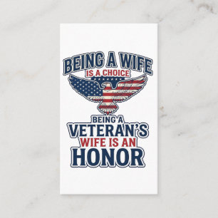 Veterans Wife Honour Patriotic Eagle Shirt Business Card