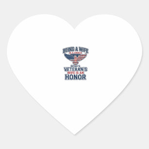 Veterans Wife Honour Patriotic Eagle Shirt Heart Sticker