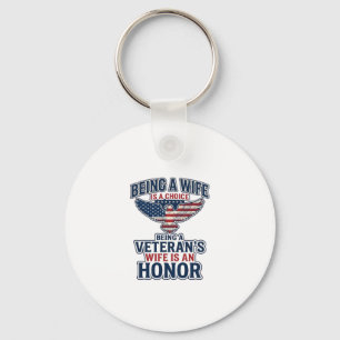 Veterans Wife Honour Patriotic Eagle Shirt Key Ring