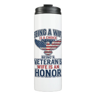 Veterans Wife Honour Patriotic Eagle Shirt Thermal Tumbler