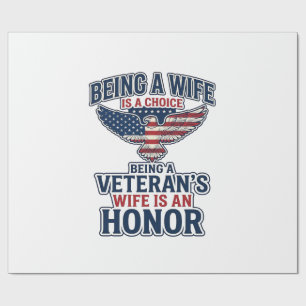 Veterans Wife Honour Patriotic Eagle Shirt Wrapping Paper
