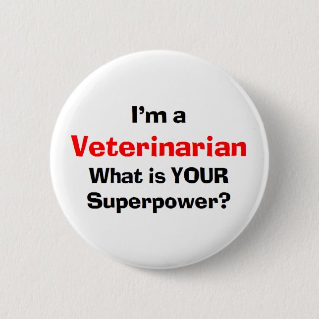veterinarian 6 cm round badge (Front)