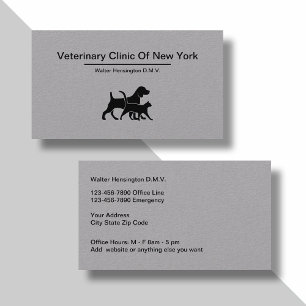 Veterinarian And Animal Hospital Business Card