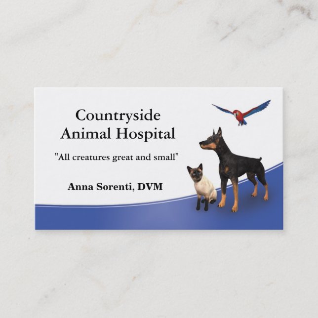 Veterinarian and Pet Care  Business Card (Front)