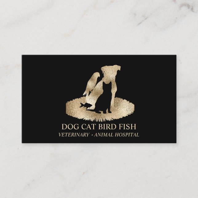 Veterinarian Animal Hospital Pet Sitting Service Business Card (Front)
