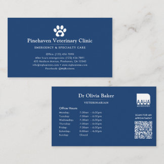 Veterinarian / Animal Hospital QR Code Business Card