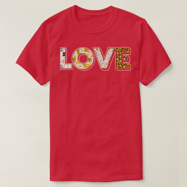 Veterinarian Animal Love Vet Tech T-Shirt (Design Front)