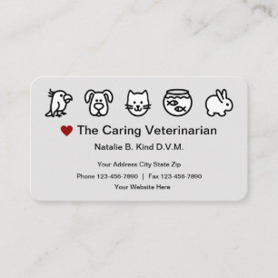 Veterinarian Animals Theme Business Card