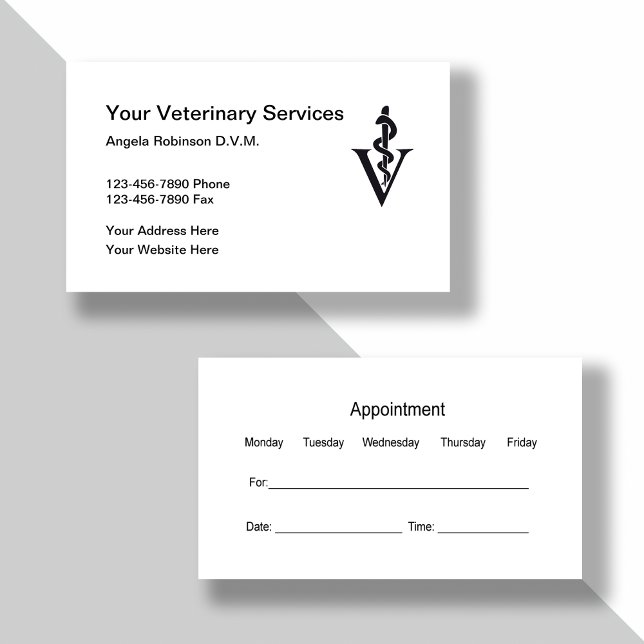Veterinarian Appointment Business Card Combination (Creator Uploaded)