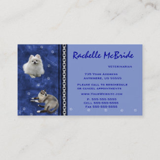 Veterinarian Appointment Business Cards ~ Blue V