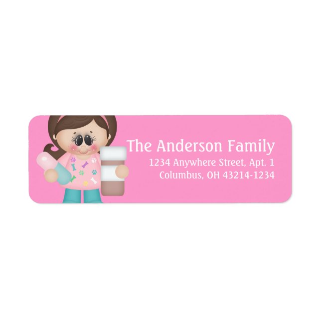 Veterinarian Assistant Tech Return Address Labels (Front)