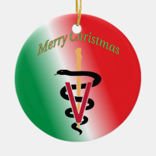 Veterinarian Caduceus Christmas Ornament