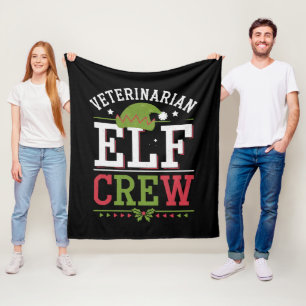 Veterinarian Christmas Elf Veterinary Technician  Fleece Blanket