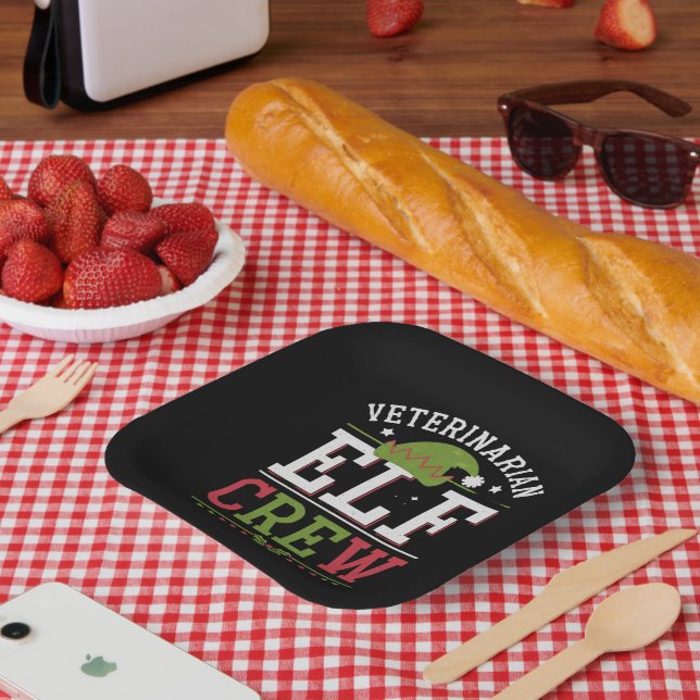 Veterinarian Christmas Elf Veterinary Technician  Paper Plate (Picnic)