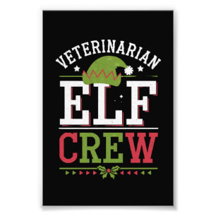 Veterinarian Christmas Elf Veterinary Technician  Photo Print