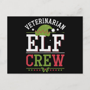 Veterinarian Christmas Elf Veterinary Technician  Postcard