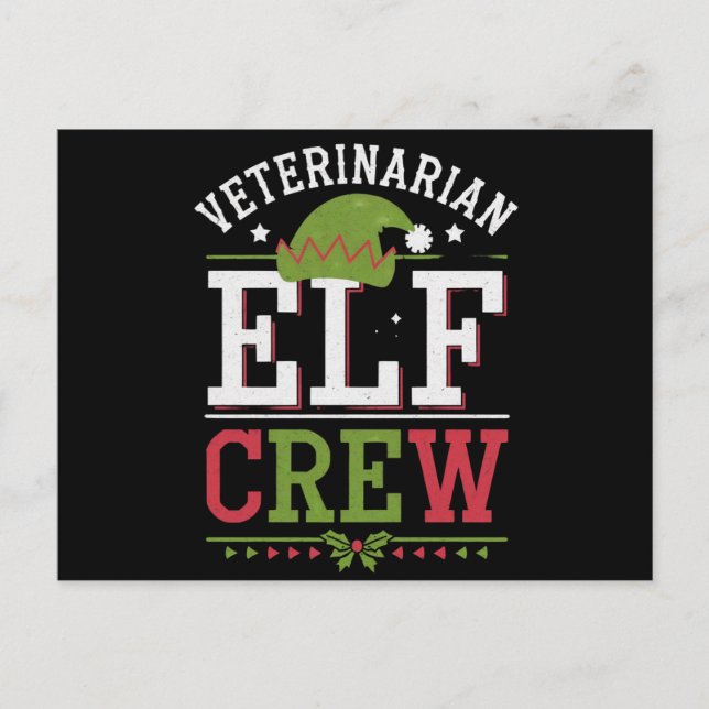 Veterinarian Christmas Elf Veterinary Technician  Postcard (Front)