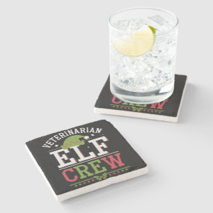 Veterinarian Christmas Elf Veterinary Technician Stone Coaster