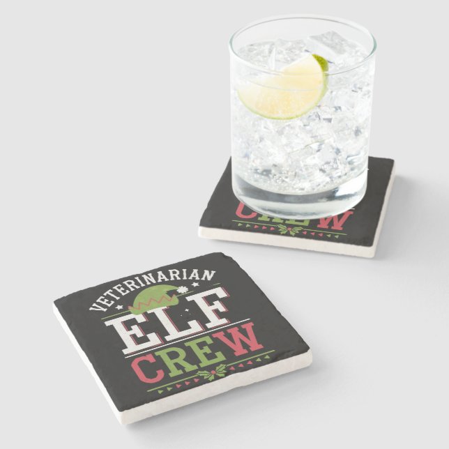 Veterinarian Christmas Elf Veterinary Technician  Stone Coaster (Side)