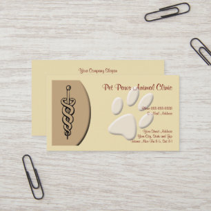 Veterinarian Clinic Animal Hospital Business Card
