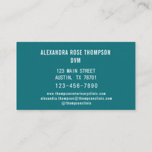 Veterinarian Clinic Vet Pet Office Business Card