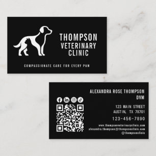 Veterinarian Clinic Vet Pet Qr Code Social Icon Business Card