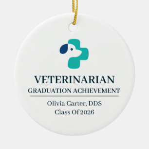 Veterinarian Custom Name Since Year Ceramic Tree Decoration