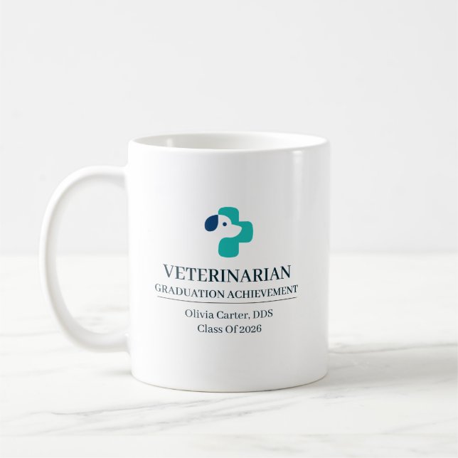 Veterinarian Custom Name Since Year Coffee Mug (Left)