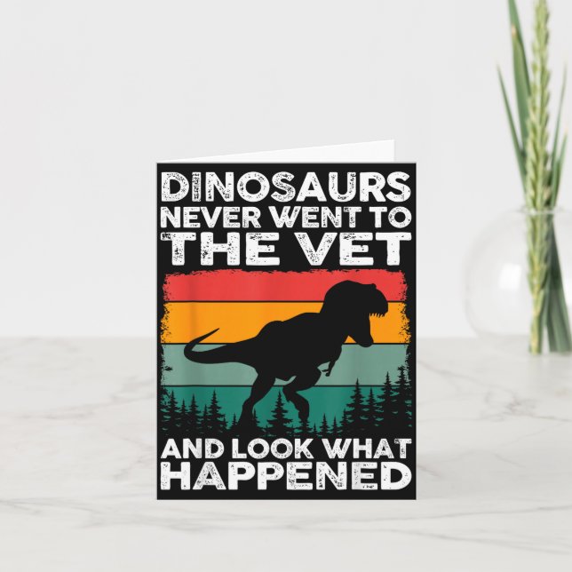 Veterinarian Dinosaur Funny Vet Life Animal Rescue Card (Front)