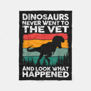 Veterinarian Dinosaur Funny Vet Life Animal Rescue Fleece Blanket