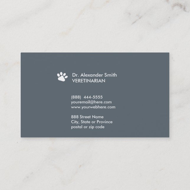 Veterinarian dog paw ı business card (Back)