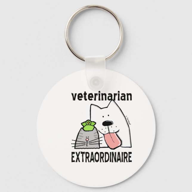 Veterinarian Extraordinaire Key Ring (Front)