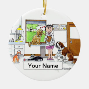 Veterinarian - Female Ceramic Tree Decoration