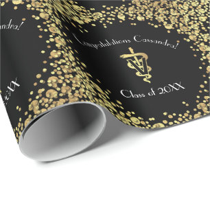 Veterinarian Gold Graduation Wrapping Paper