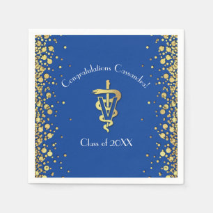 Veterinarian Graduation Blue Gold Napkin